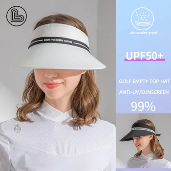 Женские солнцезащитные шляпы Love Golf, защищенные от ультрафиолета, дышащие пустые цилиндры для гольфа, модные спортивные шляпы для девочек от пота