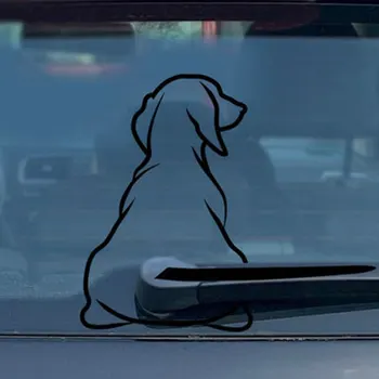Забавная собака, двигающая хвостом, наклейка на автомобиль, наклейки на стеклоочиститель, Наклейка на собаку, Наклейка на заднюю часть автомобиля, наклейки на хвост стеклоочистителя, наклейки на лобовое стекло Интересно