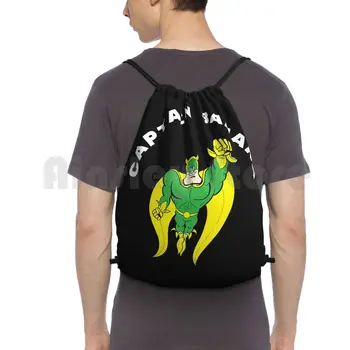 Забавная футболка с капитаном Бананаманом-Милая футболка с детским героем-Забавный походный рюкзак Capatin Banana, Водонепроницаемый кемпинг