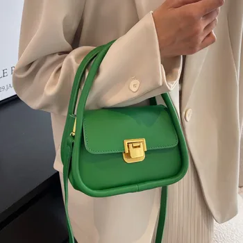 Зеленые женские сумки через плечо для женщин, роскошная сумка через плечо из искусственной кожи, маленькая сумка-мессенджер с клапаном, универсальные дизайнерские женские сумки