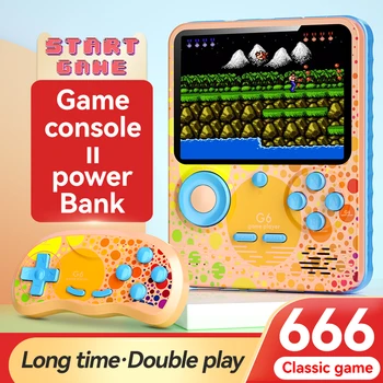 Игровая консоль SHOREN G6 с 3,5-дюймовым экраном, Портативная игровая машина для 2 игроков для детей