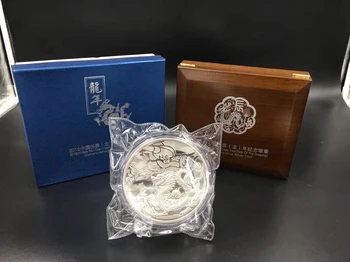 Китайский Зодиак, Серебряная монета с изображением животного весом 1 кг, Год Тигра-Дракона, 1000 г Памятных монет с серебряным покрытием