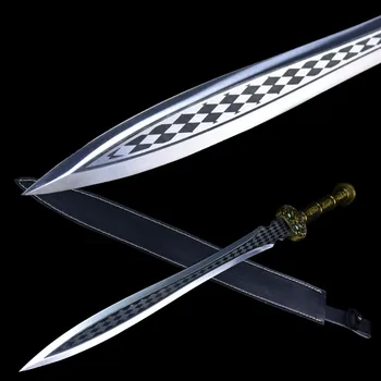 Китайский меч Кунг-ФУ, охотничий нож с двойным лезвием, лезвие из нержавеющей стали, Цзянь Фэн юнь цзянь