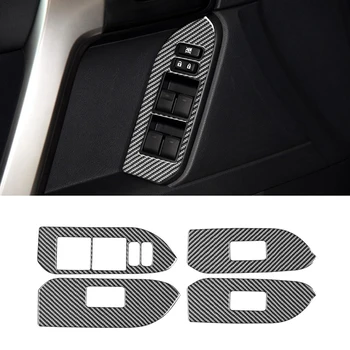Кнопки переключения дверного стеклоподъемника из углеродного волокна, отделка рамки, наклейки для Toyota Land Cruiser Prado 2010-2018