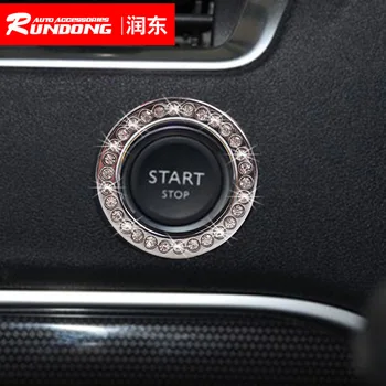 Кольцо для украшения ключа запуска с одной кнопкой, большое бриллиантовое отверстие для замка, 42 мм, автомобильное украшение SD-2120