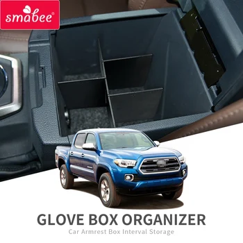 Коробка для временного хранения автомобильного подлокотника Smabee для Toyota Tacoma 2016-2019, консоль для хранения, ящик для уборки, черный, центральный ящик для хранения, черный