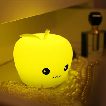 Креативный ночник с силиконовым покрытием Apple, прикроватное украшение для спальни с настольной лампой для сна
