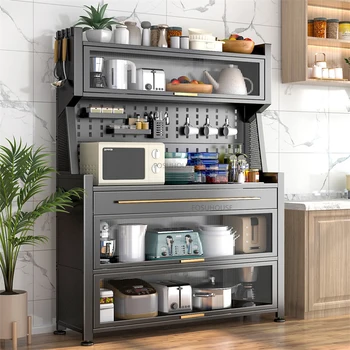 Кухонный шкаф из скандинавского металла для кухонной мебели, сервант, Многослойная посадка, Креативный Высококлассный Многофункциональный шкаф для хранения
