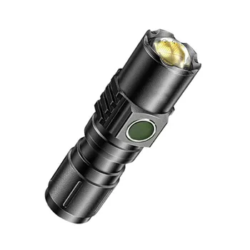 Лазерный маленький фонарик дальнего действия, мощный светодиодный фонарик с четырехскоростным оптическим увеличением, сильный свет, водонепроницаемый кемпинг, пешие прогулки