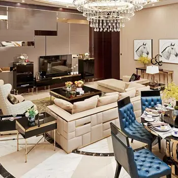 Легкий роскошный черный диван в стиле постмодерн в гостиной, угловой столик, металлическая мебель, маленький журнальный столик из нержавеющей стали на заказ