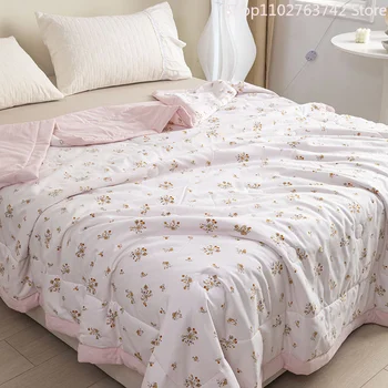 Летние Прохладные Одноместные и двухместные Тонкие одеяла, удобные для кожи, одеяло для кроватей, одеяло для взрослых и детей, домашний кондиционер, одеяло Queen Quilt