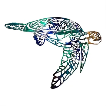 Металлическая морская черепаха, чешуя рыбы-паруса, орнамент на тему океанского пляжа, настенное художественное украшение для декора гостиной в помещении
