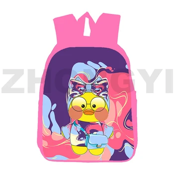 Милые школьные сумки аниме Lalafanfan Duck для девочек-подростков, 12/16-дюймовый рюкзак Kawaii в корейском стиле, 3D модная холщовая дорожная сумка
