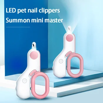 Мини-кусачки для ногтей для домашних животных, кусачки для кошек и собак, кусачки для ногтей для домашних животных со светодиодной линией крови