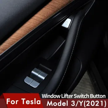 Модель y 2023 Наклейка на кнопку включения стеклоподъемника автомобиля Наклейка на кнопку двери для Tesla модель 3 Модель Y 2023 Аксессуары для салона автомобиля 
