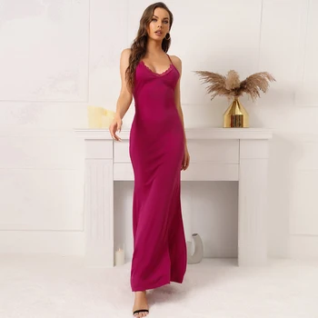Модное Сексуальное облегающее платье с кружевной нашивкой, тонкое вечернее платье Макси, женское вечернее клубное женское облегающее Элегантное длинное платье для женщин