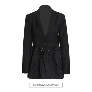 Модный австралийский костюм на одной пуговице, Весна 2023, Новый дизайн, ткань Sense, пояс с завязками, Короткое женское пальто