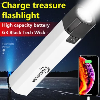 Мощный свет 618LED Портативное бытовое освещение Зарядка фонарика Treasure Flashlight USB Зарядка наружного маленького фонарика