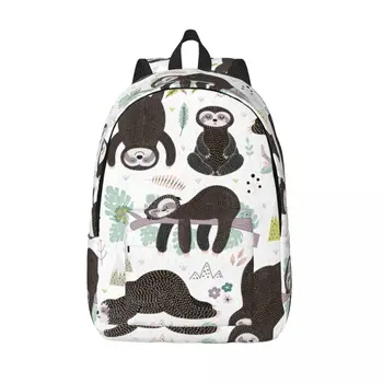 Мужской Женский рюкзак, школьный рюкзак большой емкости для студентов, школьная сумка с милыми мультяшными спящими ленивцами