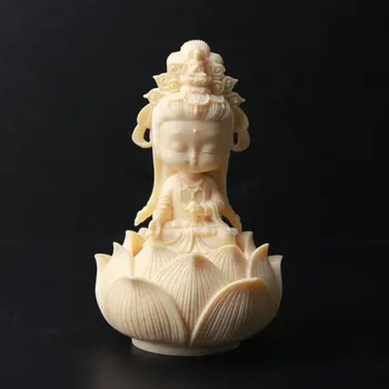 Мультяшная скульптура Лотоса Гуаньинь, Художественная скульптура из смолы, Высококачественная Милая Домашняя комната, Офисная фигурка, Бесплатная доставка