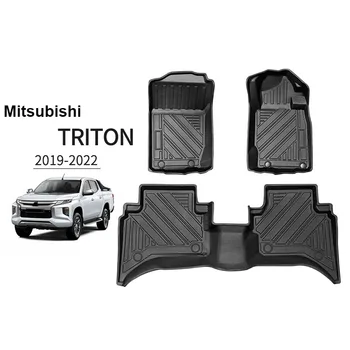 Набор резиновых автомобильных ковриков для Mitsubishi Triton L200 2019 ~ 2022 Водонепроницаемые аксессуары Automovil Автомобильные ковры для салона автомобиля