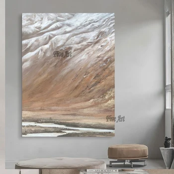 Настенная картина с натуральным пейзажем, акриловая абстрактная картина маслом ручной работы без рамки, экспонат для украшения дома, выполненная на заказ