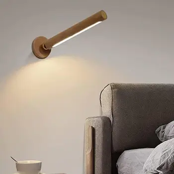 Настенный светильник с креативным сенсорным управлением с вращением на 360 градусов, ночник из бука с сильным магнитом для современного украшения дома