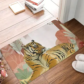 Нескользящий коврик для любителей тигровых животных, спокойный бенгальский коврик для ванной, спальни, уличный ковер с фланелевым рисунком. Декор