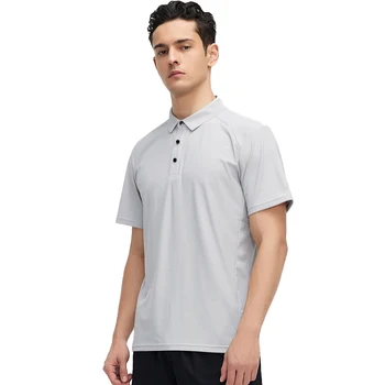 Новая мужская рубашка для гольфа Polo Sport с коротким рукавом, быстросохнущая дышащая уличная футболка, толстовка для тенниса, фитнеса, повседневная футболка