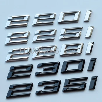 Новый Шрифт Цифры Буквы 220i 225i 228i 230i 235i 240i ABS Эмблема для BMW 2 Серии На Багажнике Автомобиля Табличка С Логотипом Наклейка Черный Хром