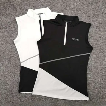 Одежда для гольфа, женская футболка, летняя модная спортивная одежда для гольфа, рубашки без рукавов, эластичная тонкая рубашка-поло для дам