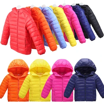Осенне-зимние пуховики для мальчиков и девочек от 4 до 14 лет, теплые пальто с капюшоном для подростков, детская одежда, Модная классика, однотонная ветрозащитная верхняя одежда