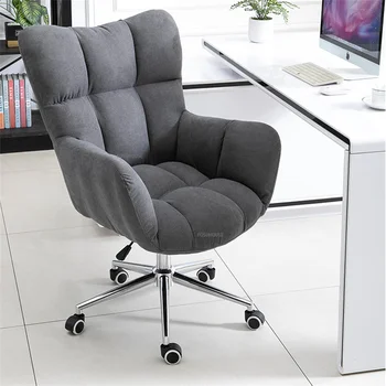 Офисное кресло из скандинавской ткани с эргономичным подъемом, Поворотное Компьютерное кресло, Цветная прострочка для дома и отдыха, Кресла со спинкой для ленивого дивана