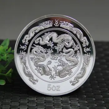 Памятная монета с драконом, Серебряная монета Зодиака весом 5 унций