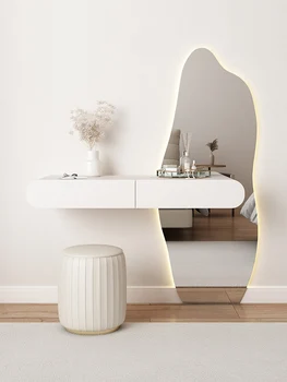 Подвесной пустой комод, современное простое зеркало в полный рост, туалетный столик, цельный настенный плавающий столик для спальни