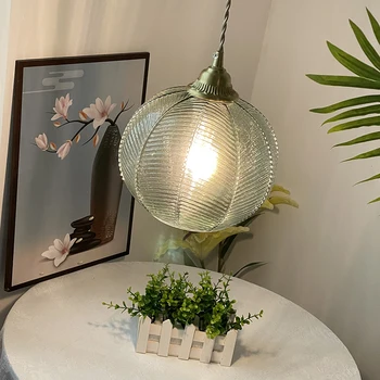 Полностью медная люстра из зеленого садового стекла, лампа для кухни, столовой, креативная лампа для спальни в гостиничном кабинете, дизайнерский декор для дома