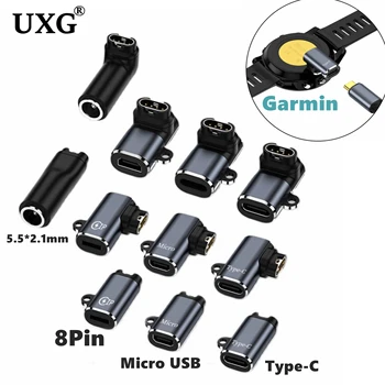 Портативный Адаптер Для Зарядки Type C/Micro USB/iOS Для Garmin Fenix 7 7S 7X6 6S 6X5 5S 5X Venu 2 2S Смарт-Часы Зарядное Устройство Конвертер