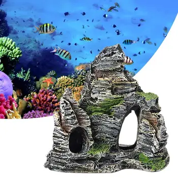 Практичный аксессуар для аквариума с искусственной горой, экологически чистый Аквариум, Декоративное украшение аквариума с видом на горы с высокой имитацией
