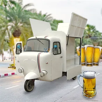 Продается электрический пивной бар по продаже соковых напитков и закусок, трехколесный передвижной винтажный грузовик Street Ape Truck