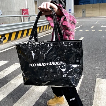 Прозрачная сумка Большая Вместительная Сумка-тоут, сумка для фитнеса, водонепроницаемая Желеобразная сумка из ПВХ, модный бренд