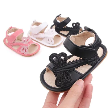 Сандалии для новорожденных Девочек, Обувь для первых Ходунков, Детская Обувь на мягкой подошве с бабочкой, Обувь для ходунков для малышей, Тапочки для принцессы, Кроватка
