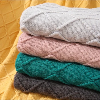 Скандинавское вязаное одеяло Simplicity Geometry с кисточками, покрывало для кроватей, чехол для дивана, повседневное покрывало, гостиничный декор, прикроватное полотенце