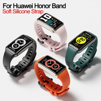 Сменный спортивный ремешок для Huawei Band 6/6 Pro Ремешок Мягкая силиконовая лента Ремешок для часов Honor Band 6 Браслет Huawei Band 7