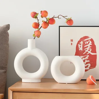 Современное геометрическое искусство, Керамические вазы, украшения для гостиной, Эстетическое украшение дома, вазы для цветов в помещении