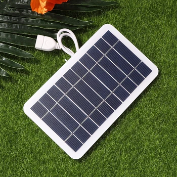 Солнечная панель 400 мА 2 Вт Выход 5 В USB Наружная портативная солнечная система для продуктов с низким энергопотреблением Зарядные устройства для мобильных телефонов Электрический вентилятор