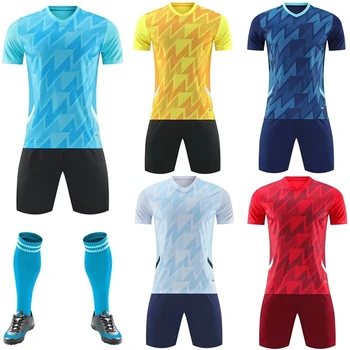 Спортивный комплект для детского школьного футбола, Майки и шорты, форма для студенческого футбольного тренировочного матча, Мужская рубашка с логотипом и названием команды на заказ