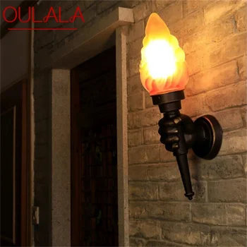 Уличные настенные бра TEMOU, классический факел, креативный светодиодный водонепроницаемый светильник для домашнего декора