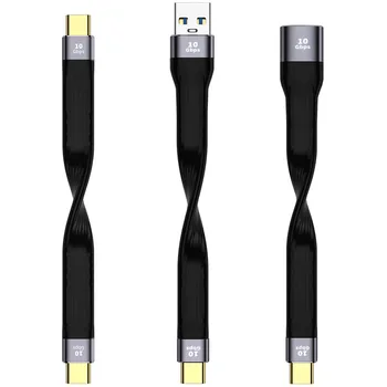 Ультракороткий кабель USB-Type C, кабель для быстрой зарядки USB 3.1 Gen 2 USB C, провод для синхронизации данных 4K 10 Гбит /с, шнур для Macbook
