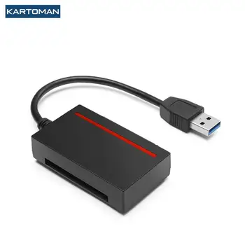 Устройство чтения карт памяти KARTOMAN CFast 2.0 с адаптером USB 3.0 на SATA CFast 2.0 Card и 2,5-дюймовым Жестким диском HDD / Одновременного чтения-записи SSD и CF-карты
