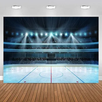 Фон хоккейного стадиона Фон для фотосъемки Освещение сцены Ледового катка прожектор Украшение баннера Школьное спортивное мероприятие Дети Взрослые
